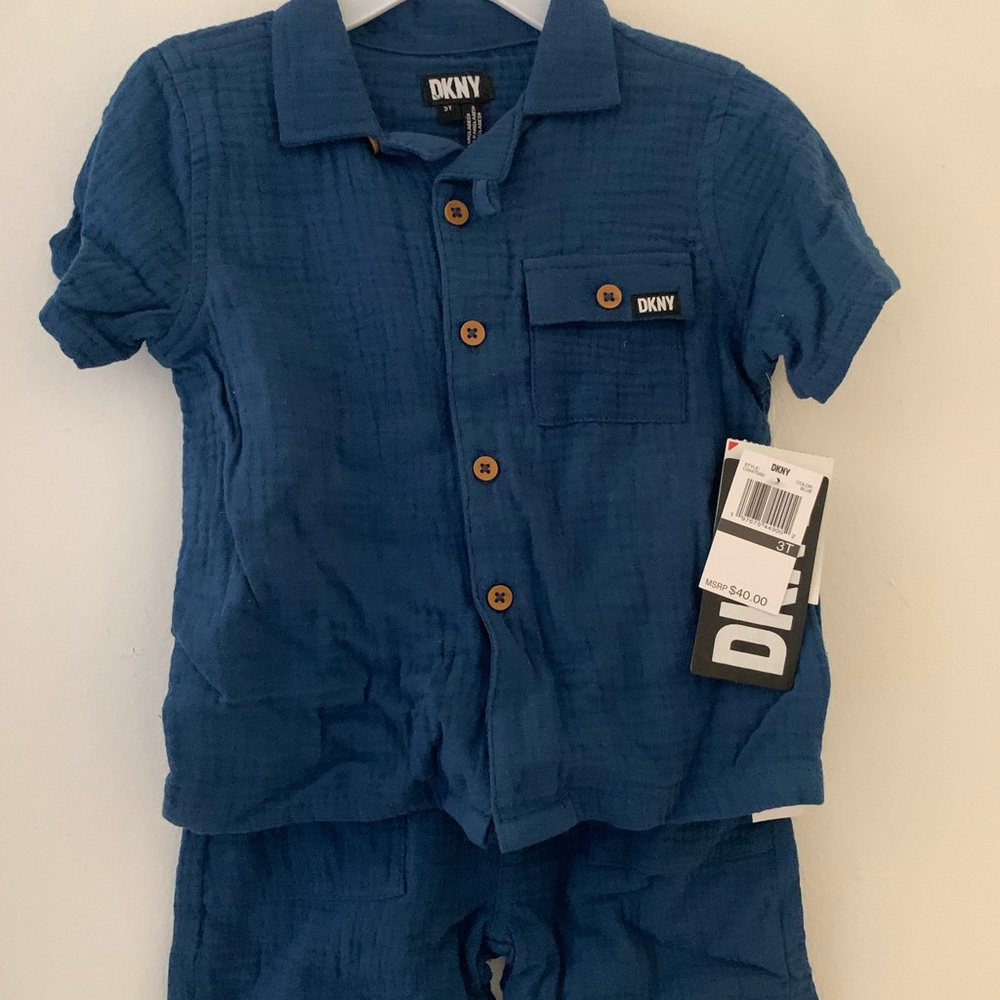 DKNY Blue Two-Piece Set toddler boys size 3T nwt